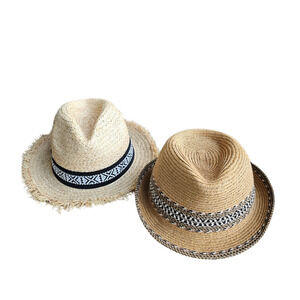 Boutique Straw Fedora Bundle | Set of 2 Summer Sun Hats!